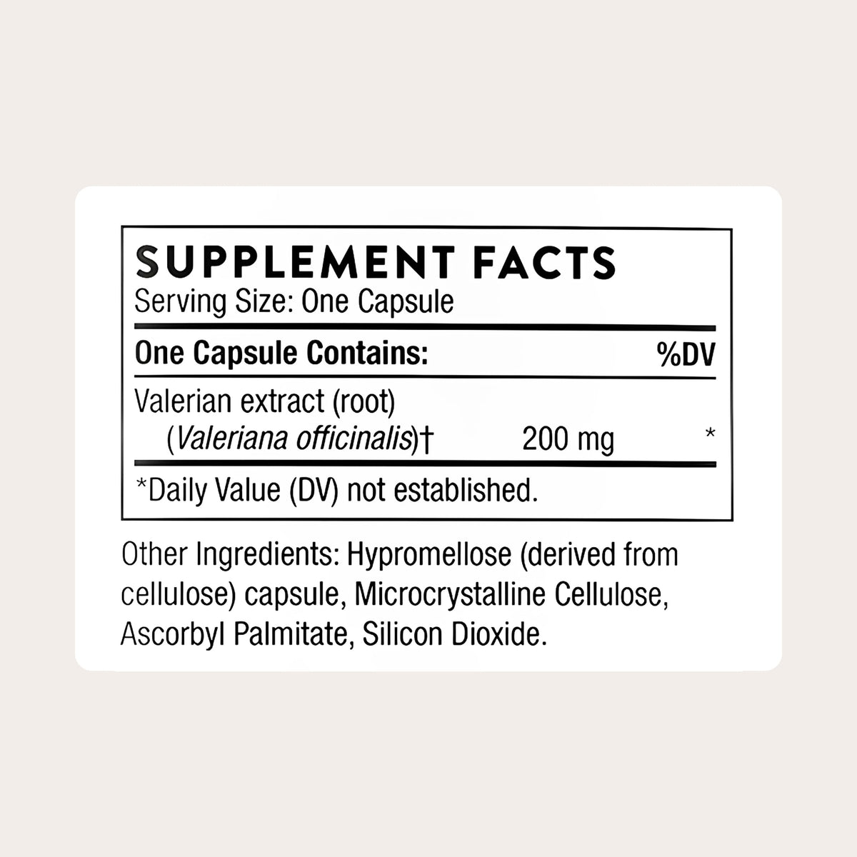 Valerian Root 200 mg 30 Capsules I1105