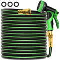 100FT Flexible No Kink Garden Hose with 10 Function Spray Nozzle C649