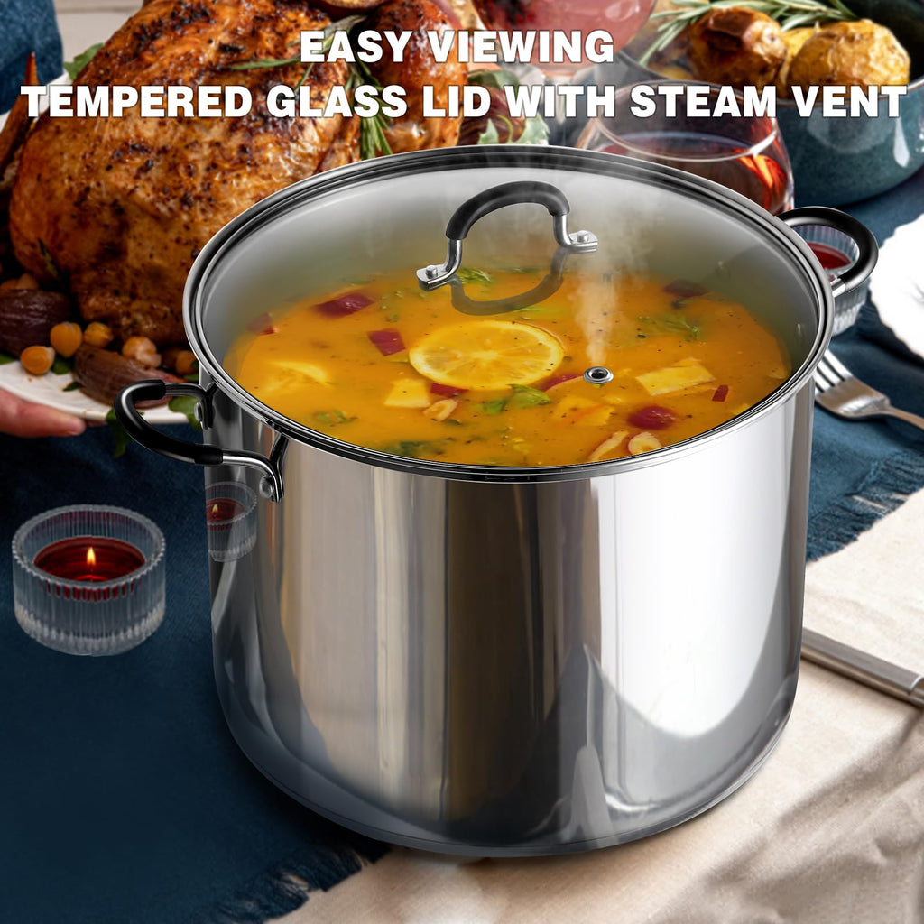 12-Quart Stainless Steel Stock Pot with Lid W693
