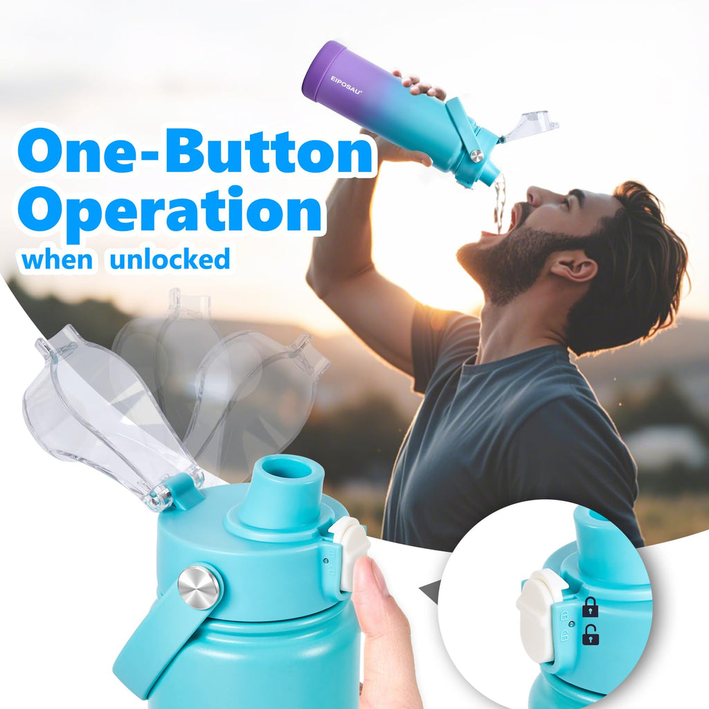 Insulated Water Bottle with Lid & Boot & Stickers, 24 oz N698699