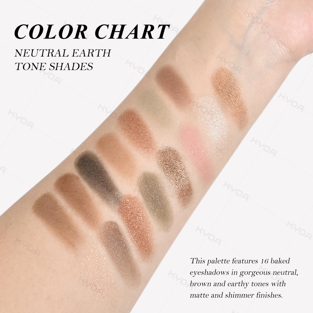 16 Colors Baked Eyeshadow Palette Matte Shimmer Finish S8362