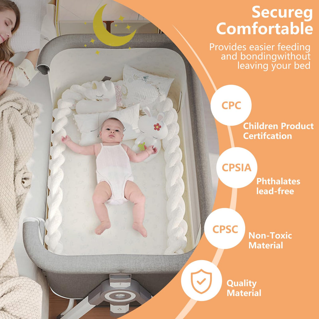 4 in 1 Baby Bassinet Bedside Sleeper with Wheels and Mattress G623082