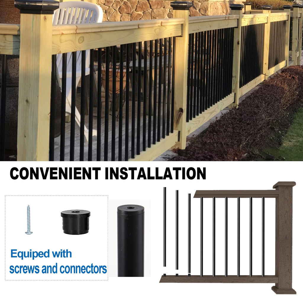 51 Pack 36" Black Aluminum Deck Balusters N1322