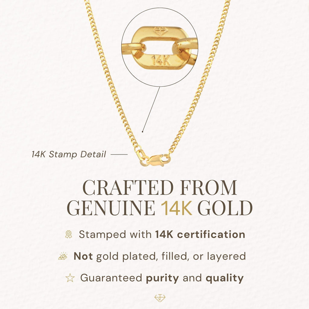 14K Yellow Gold Cuban Chain Necklace N3244