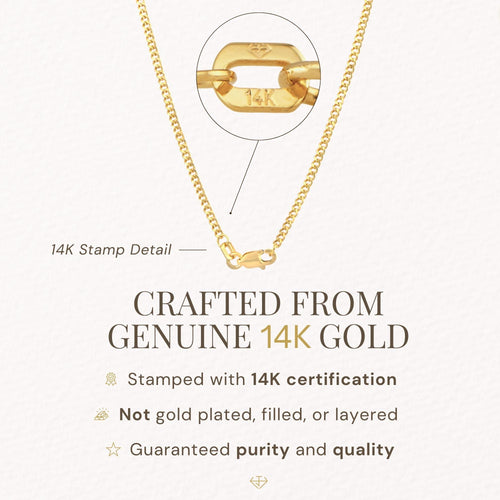 14K Yellow Gold Cuban Chain Necklace N3244