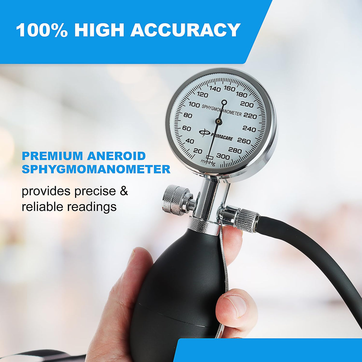 Aneroid Sphygmomanometer and Blood Pressure Cuff Set with 5 Sized Nylon Cuffs L907237