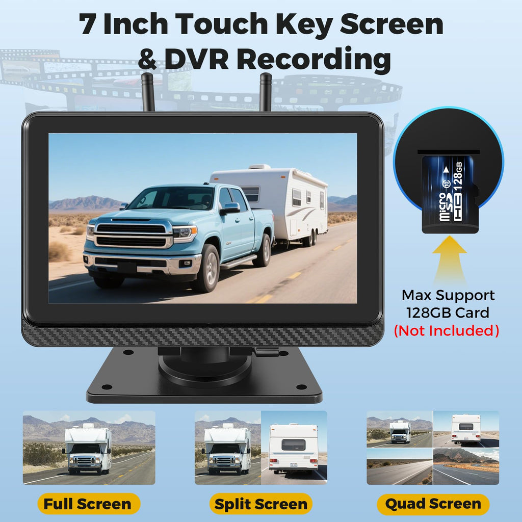Wireless Backup Camera with 7" Monitor and 1080P Camera J254