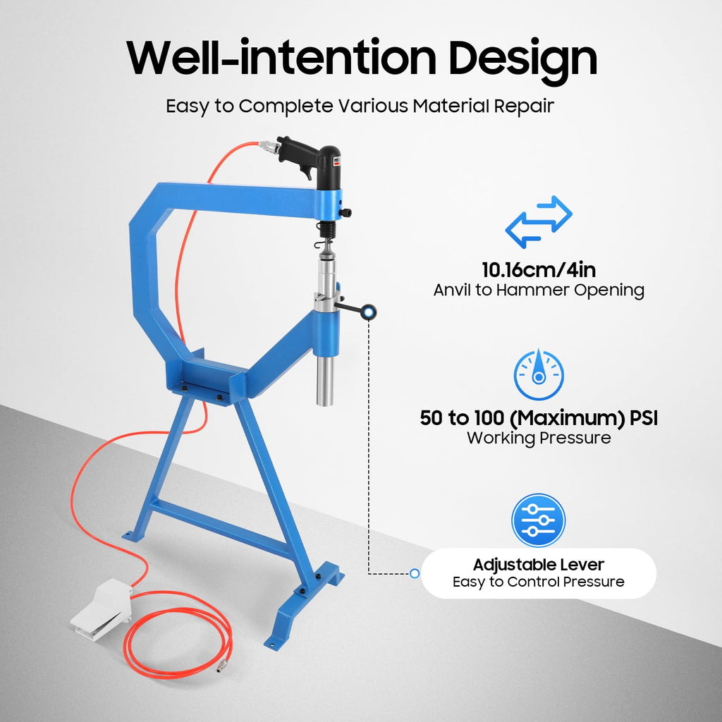 Pneumatic Planishing Hammer with 1"/2"/3" Anvil Dies D5526