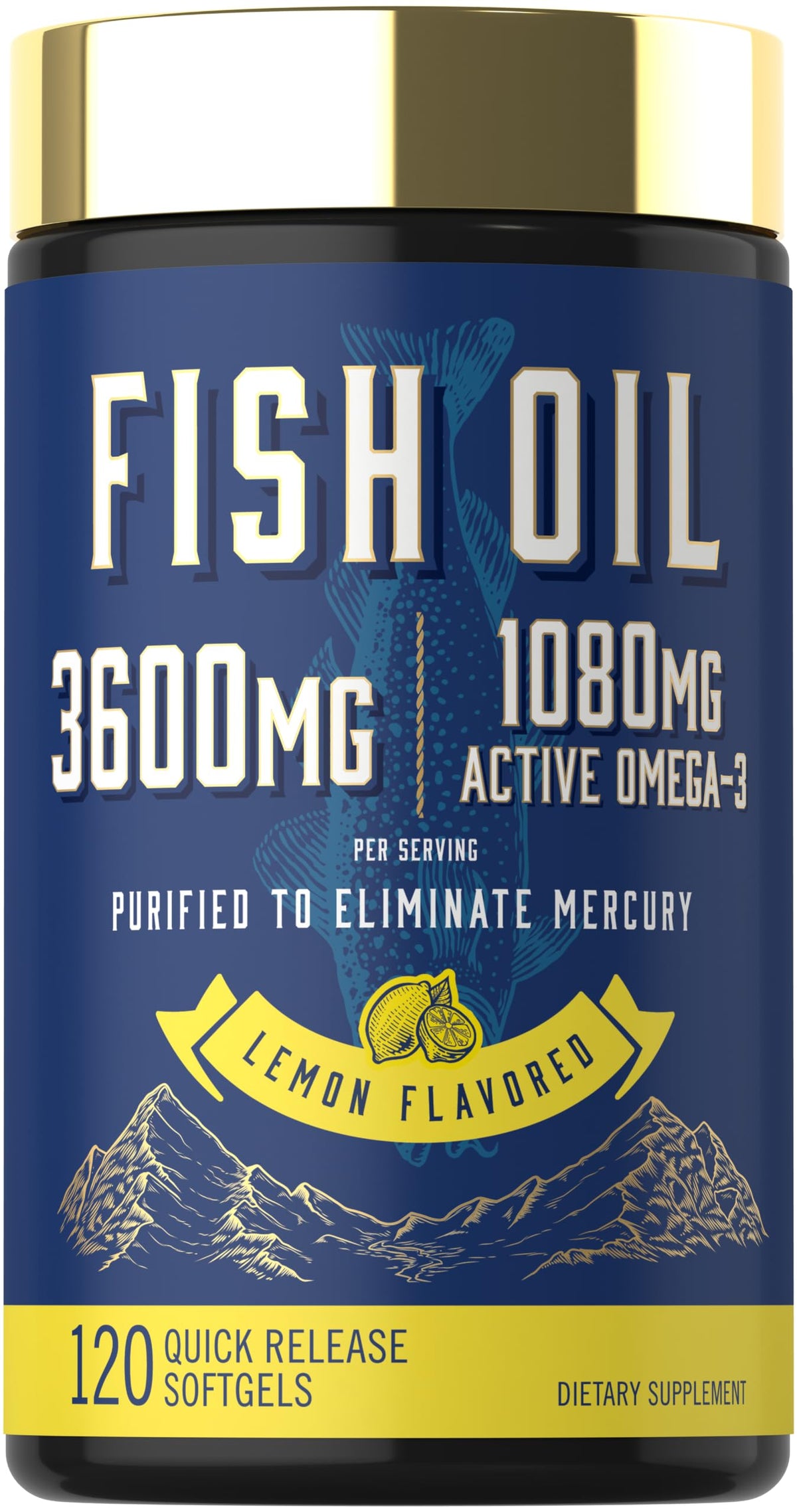 Fish Oil 3600mg 1080mg Omega 3 120 Count D147558