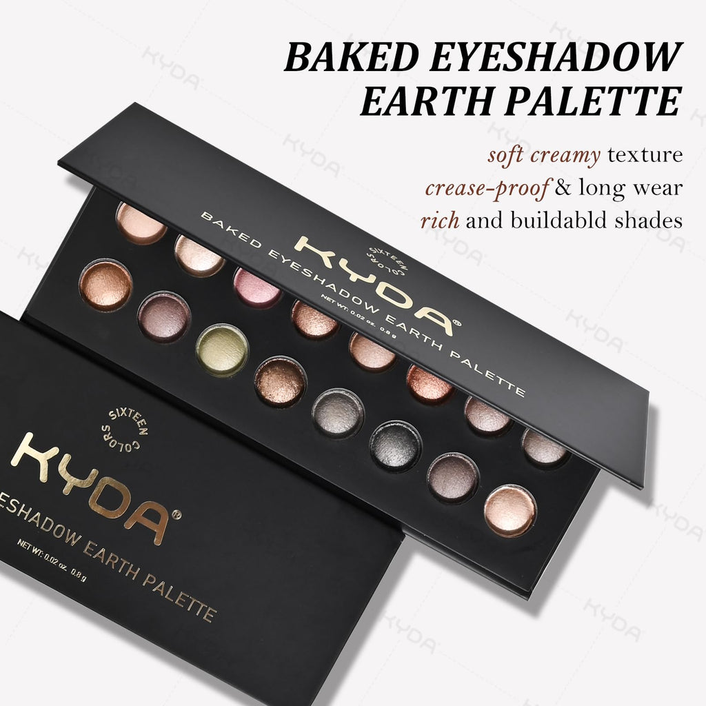 16 Colors Baked Eyeshadow Palette Matte Shimmer Finish S8362