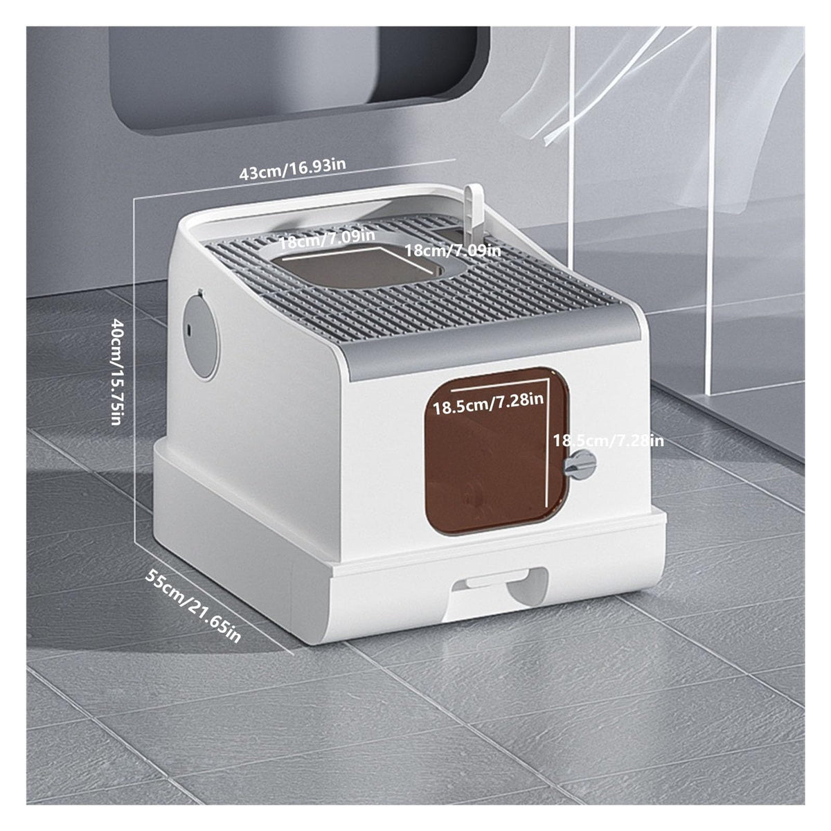 Fully Enclosed Extra Large Cat Litter Box with Lid S632404
