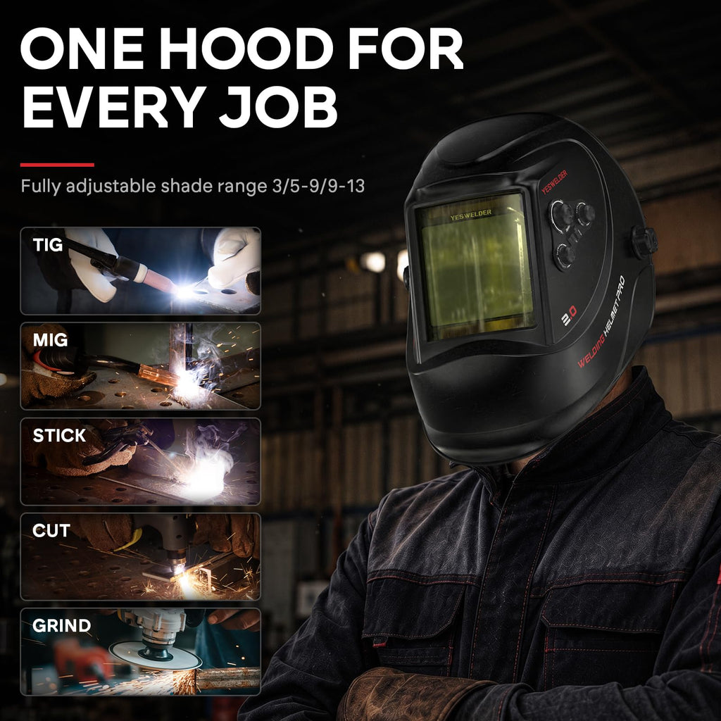 Auto Darkening Welding Helmet Large View R402