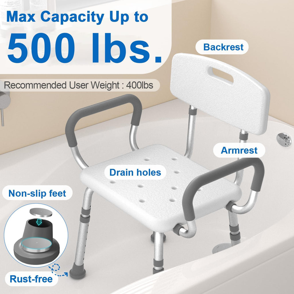 Shower Chair with Padded Armrests and Back W744