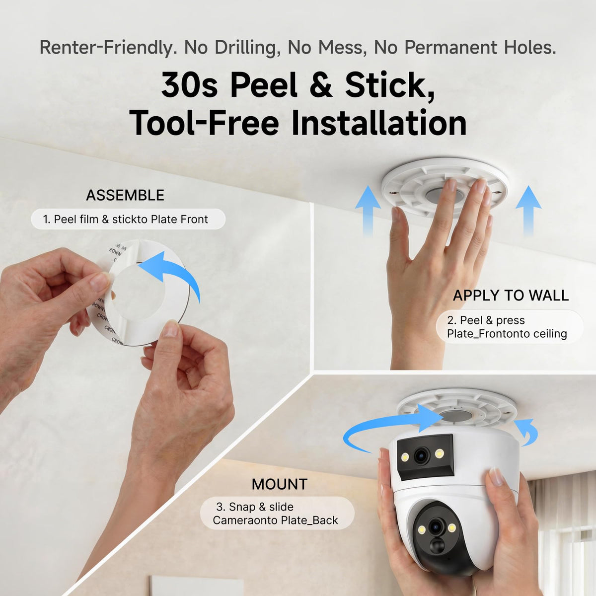 2K Dual Lens Indoor Security Camera U68175