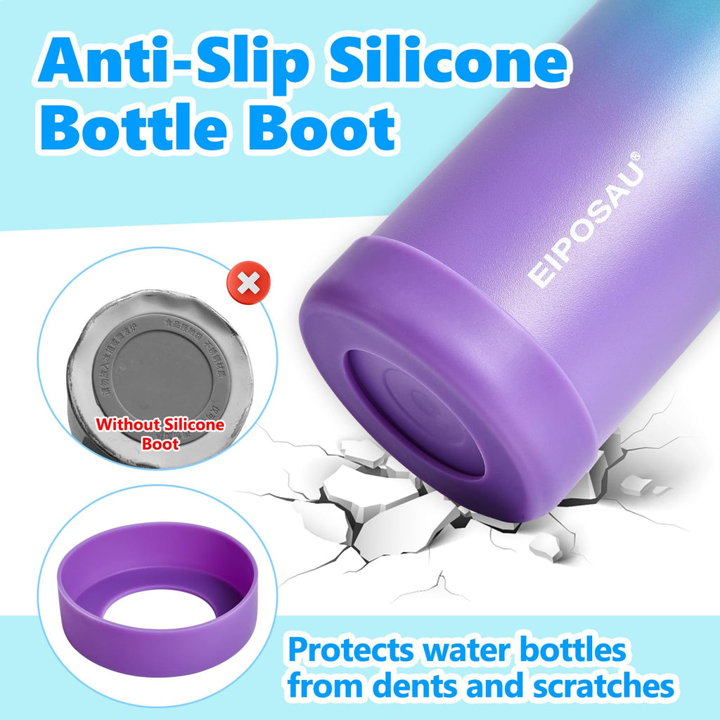 Insulated Water Bottle with Lid & Boot & Stickers, 24 oz N698699