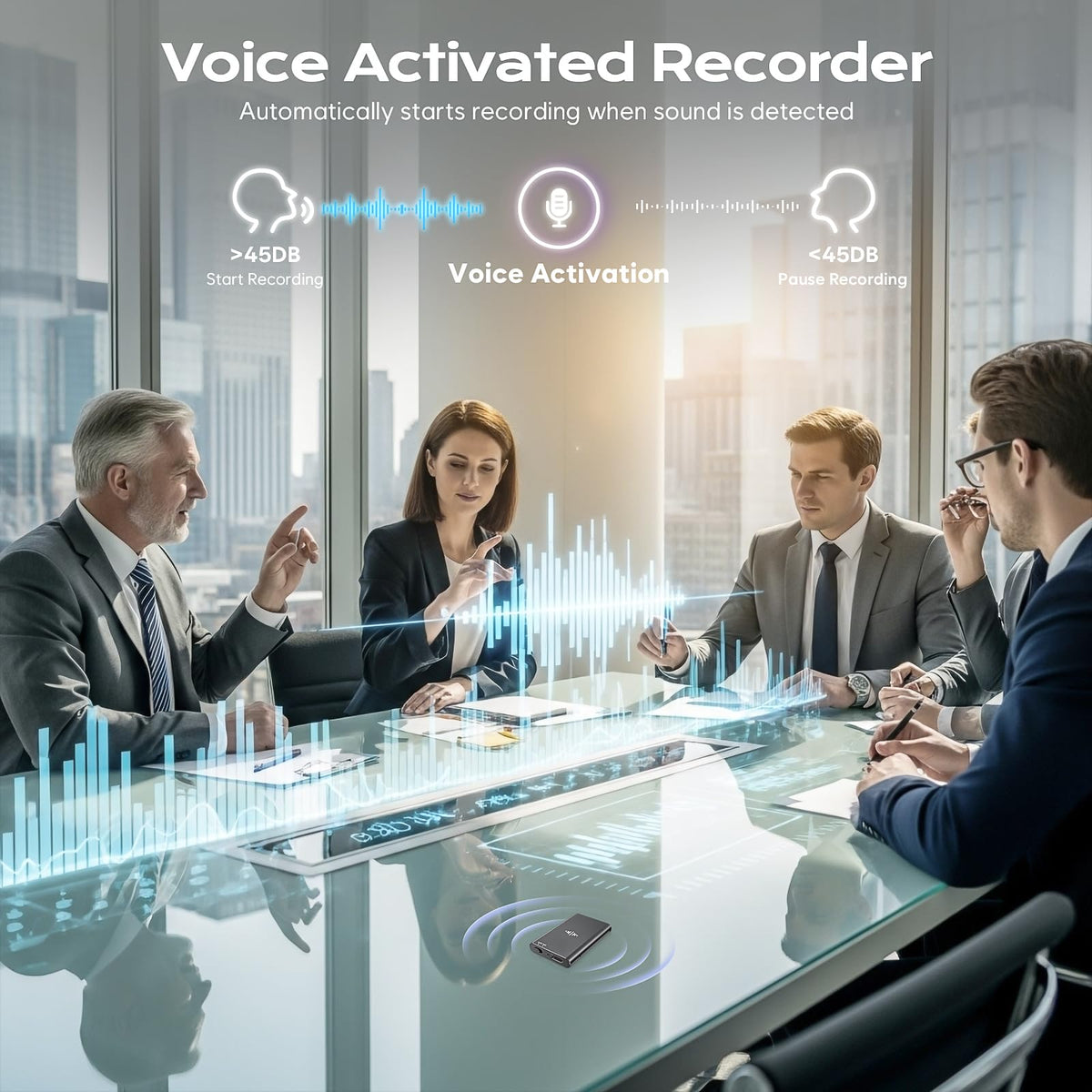 64GB Magnetic Voice Activated Recorder with Noise Reduction T830388