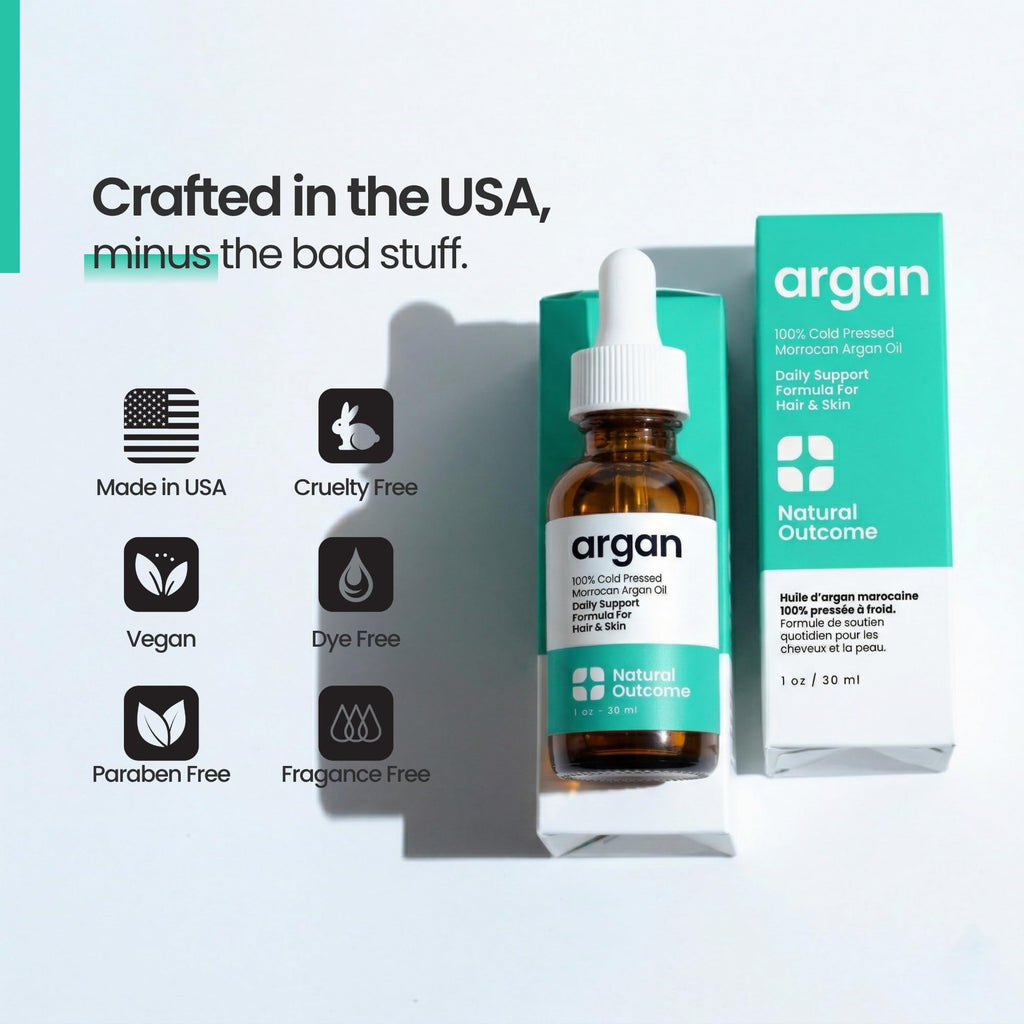 Argan Oil 100% Pure Moroccan Cold-Pressed Face, Body and Hair Oil 1 oz C302887