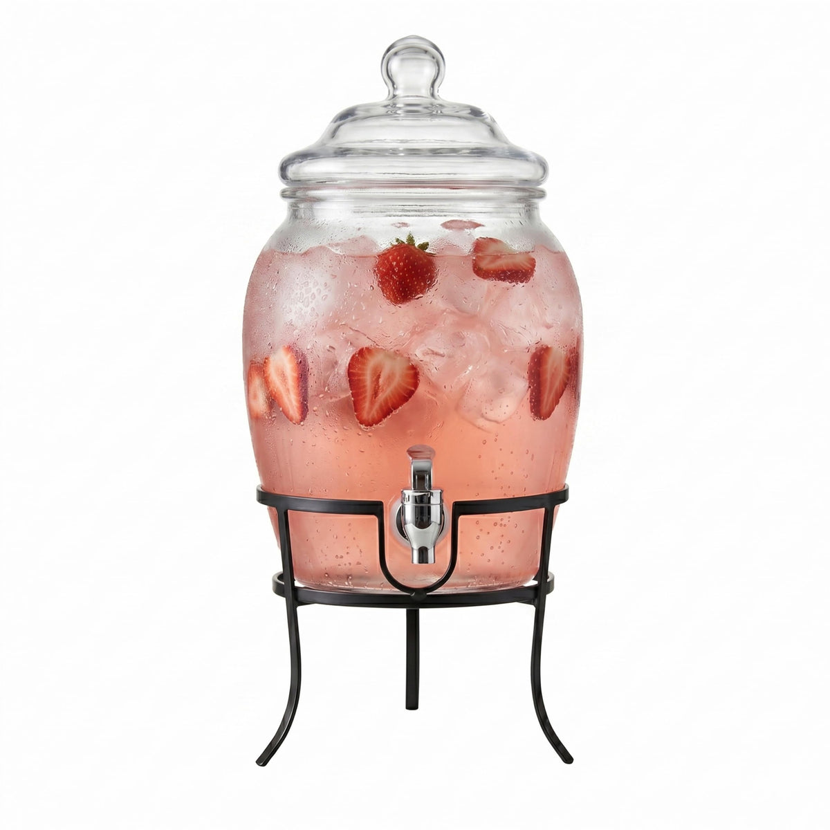 Glass Beverage Dispenser with Metal Stand 2 Gal K7451