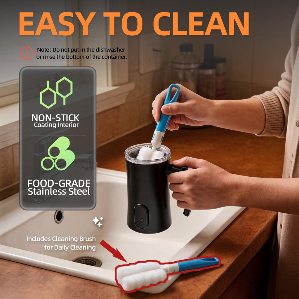 4-in-1 Electric Milk Frother and Steamer Black Q380