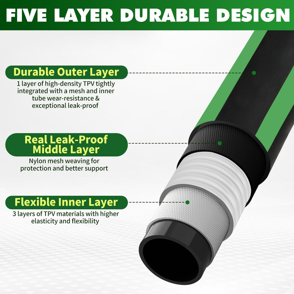 100FT Flexible No Kink Garden Hose with 10 Function Spray Nozzle C649