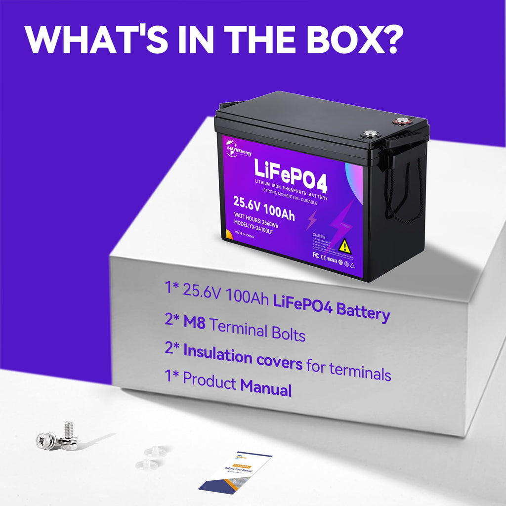 24v 100ah LiFePO4 Lithium Battery with 100A BMS Y3897