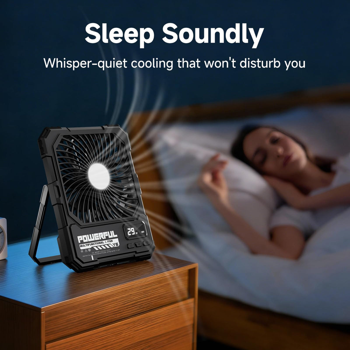 20000mAh Rechargeable Battery Powered Fan with LED Light W937812