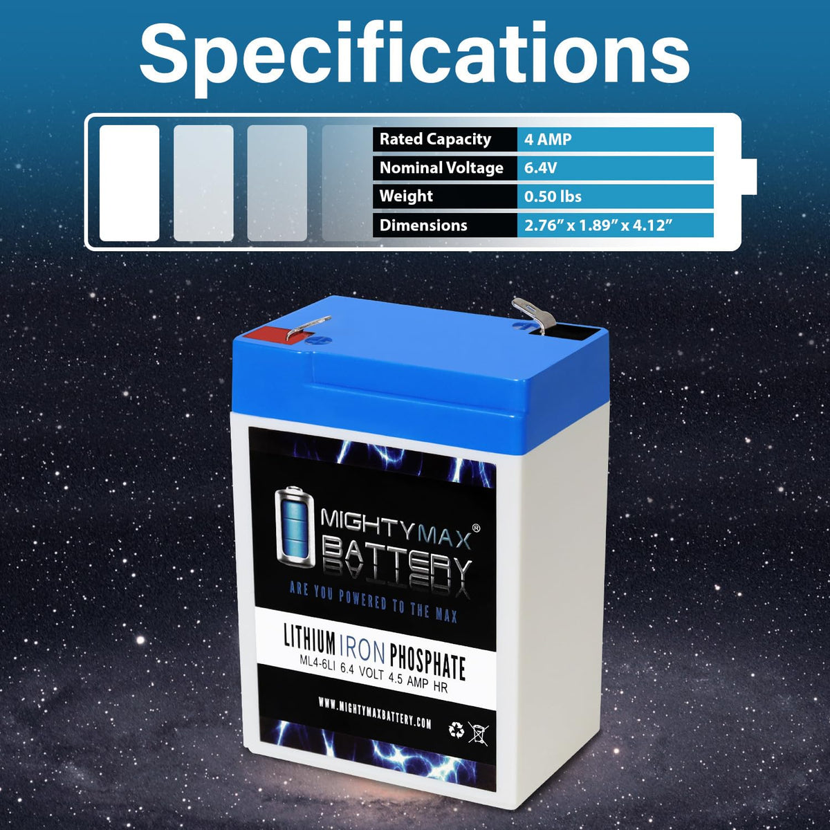 6V 4.5AH Lithium Replacement Battery P7952