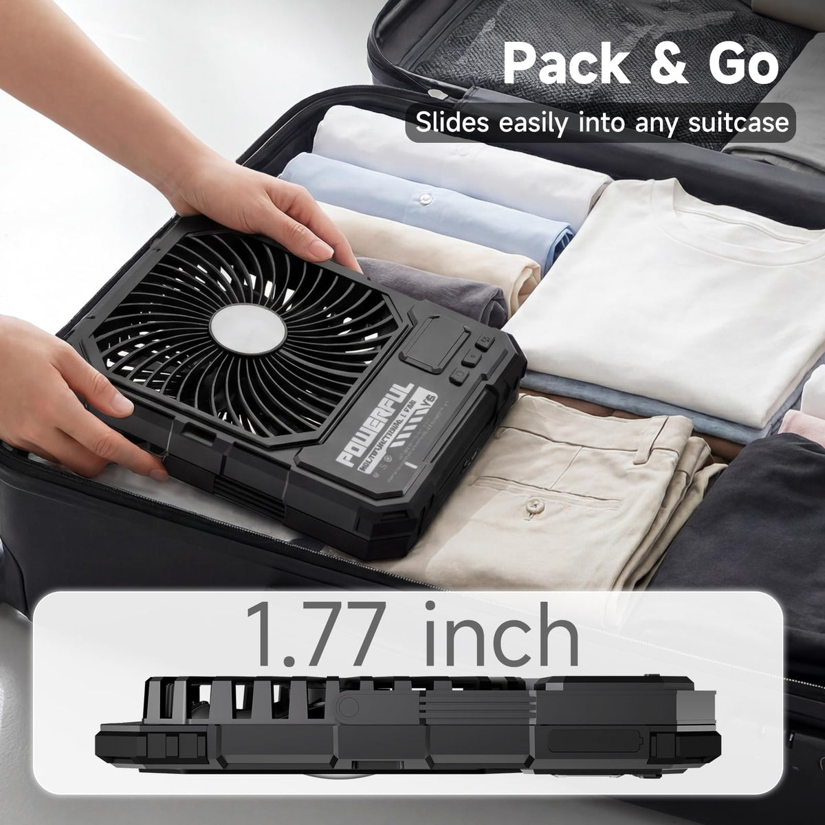 20000mAh Rechargeable Battery Powered Fan with LED Light W937812