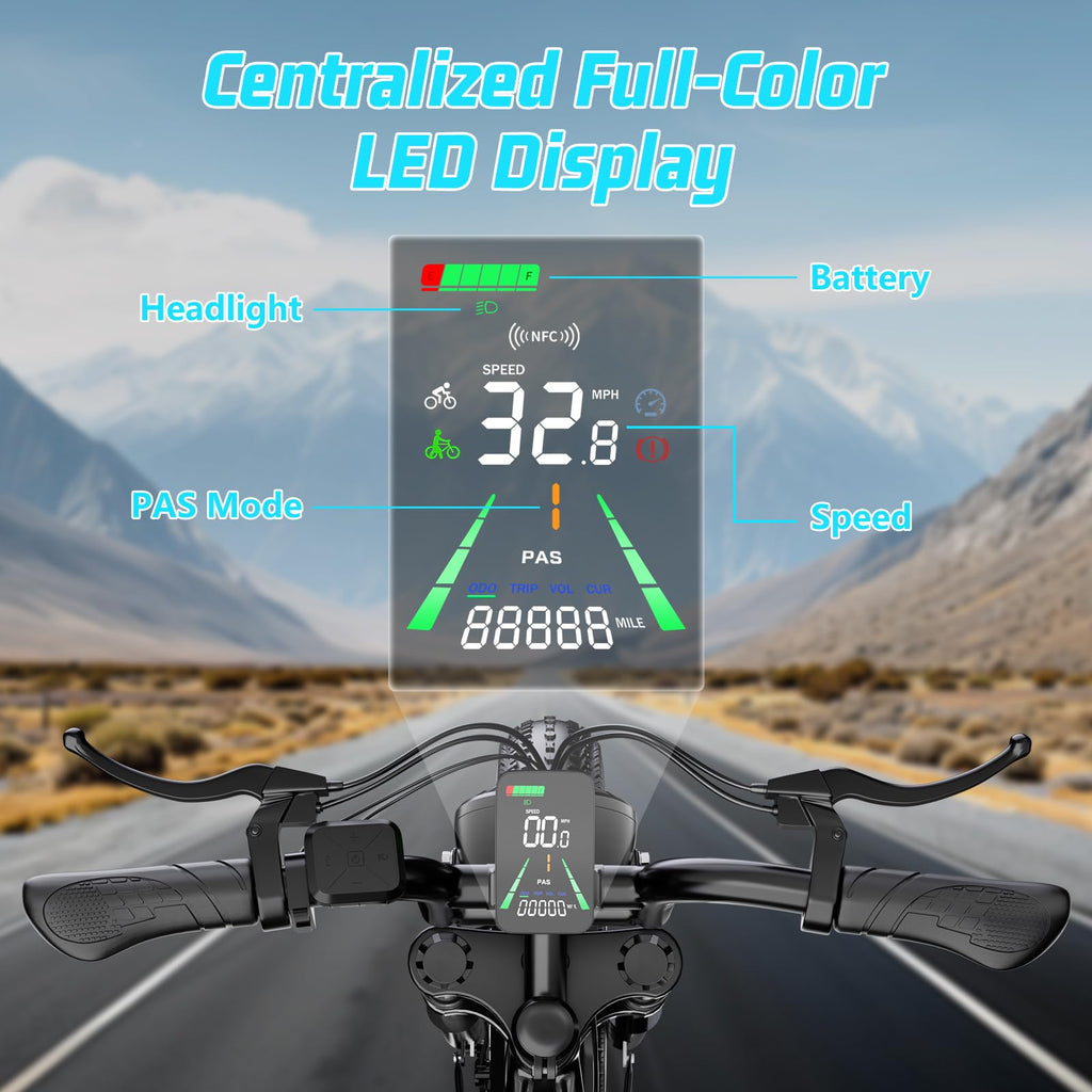 Electric Dirt Bike for Adults, 16"/20" x 4.0 Fat-Tire All-Terrain Ebike D2548