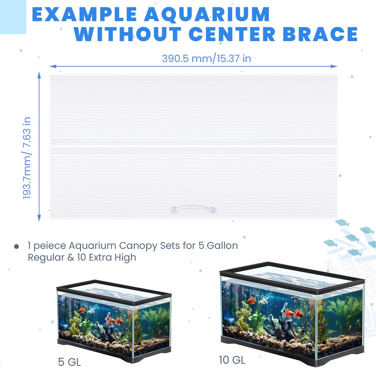 Clear 16 x 8 Inch Aquarium Lids Canopy Set K638