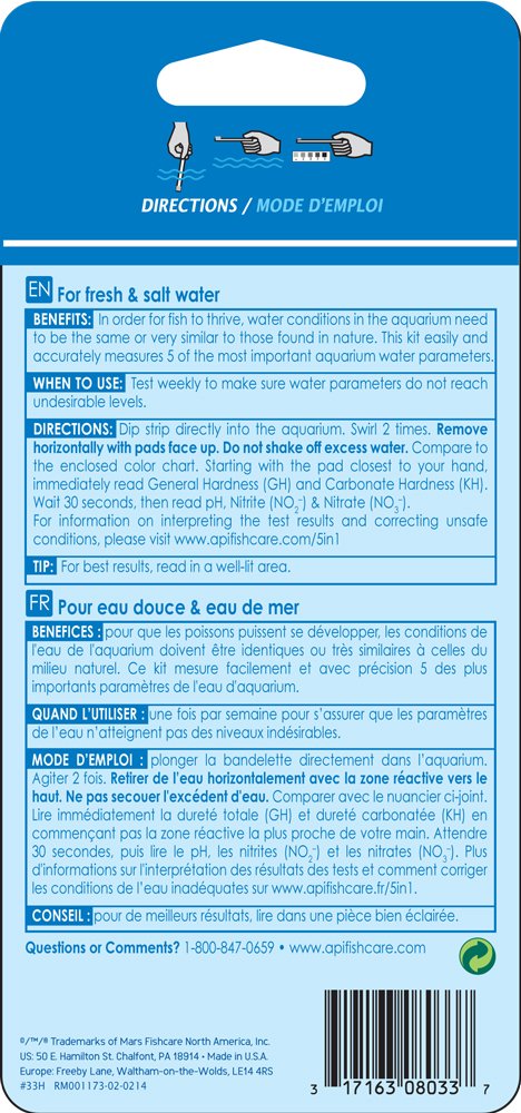 5-in-1 Aquarium Test Strips 4-Count E6271