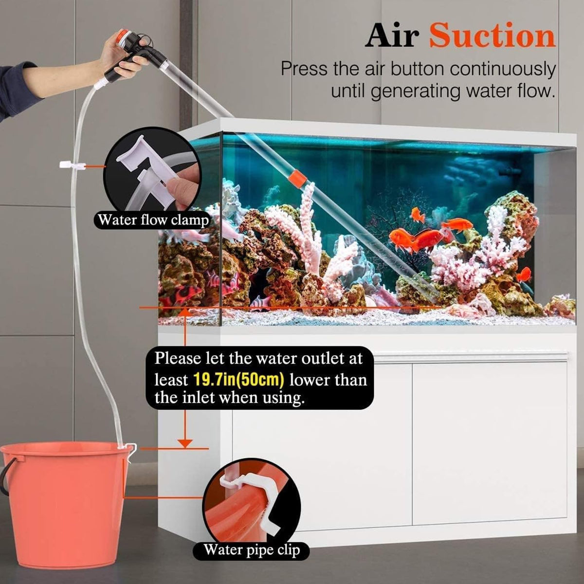 5 in 1 Aquarium Gravel Cleaner Fish Tank Kit W355