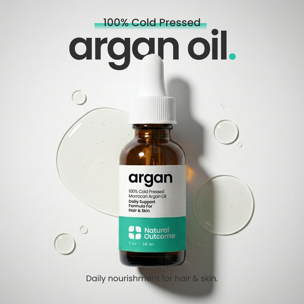 Argan Oil 100% Pure Moroccan Cold-Pressed Face, Body and Hair Oil 1 oz C302887