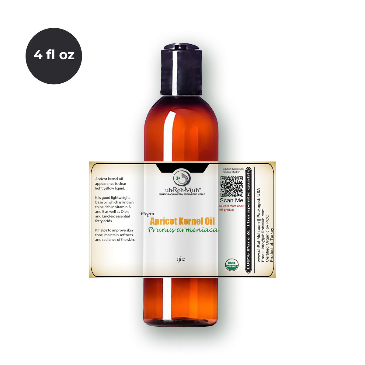 Cold Pressed Apricot Kernel Carrier Oil 4 Fl Oz X141798