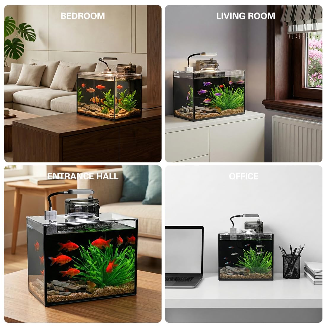 1.8 Gallon Fish Tank with Light Filter Lid I610