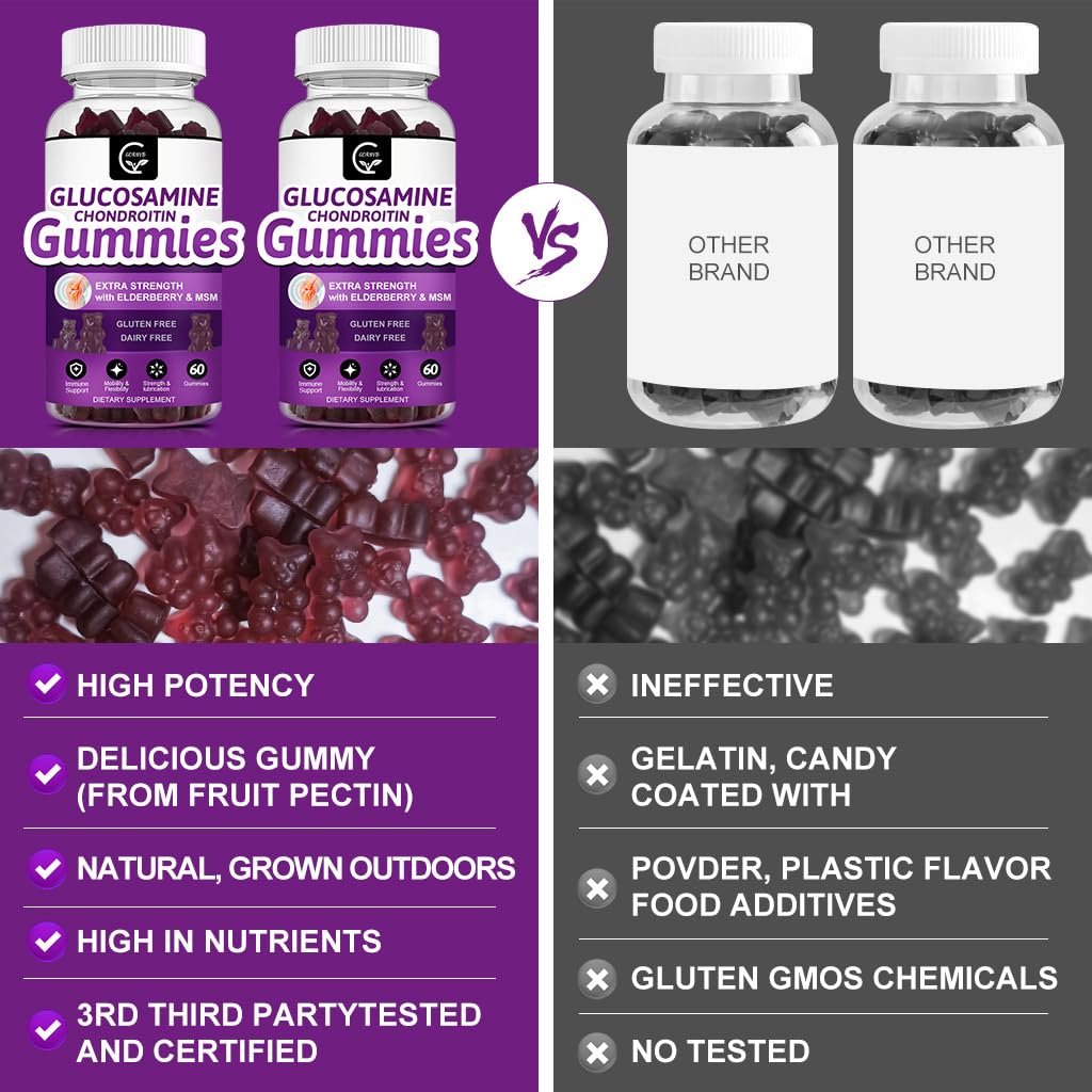Glucosamine Chondroitin Gummies with MSM & Elderberry 2 Pack F555