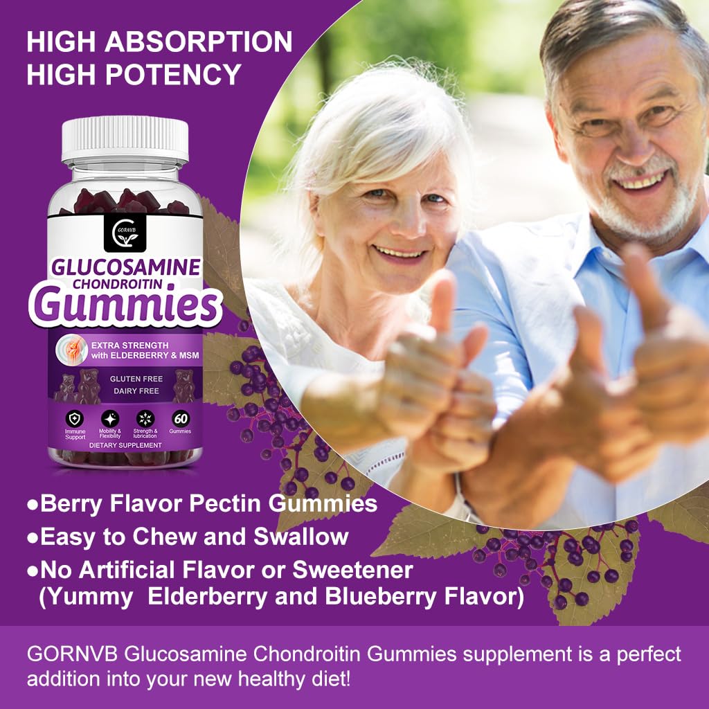 Glucosamine Chondroitin Gummies with MSM & Elderberry 2 Pack F555