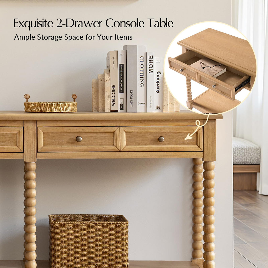 2-Drawer Oak Console Table H675