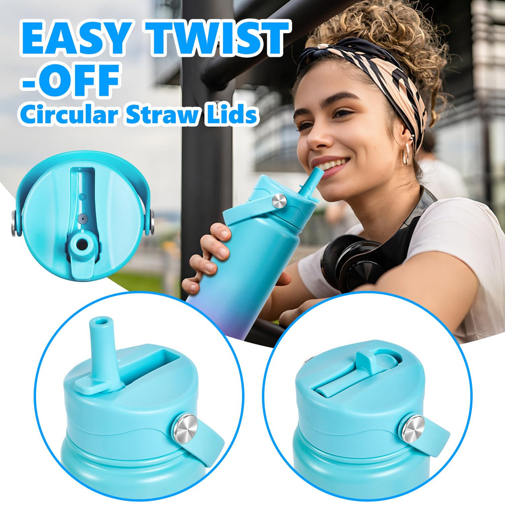 Insulated Water Bottle with Lid & Boot & Stickers, 24 oz N698699