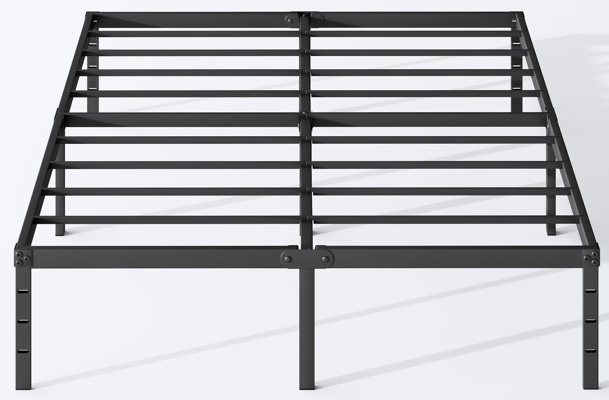 Queen Size 18 Inch Tall Black Metal Platform Bed Frame L57377