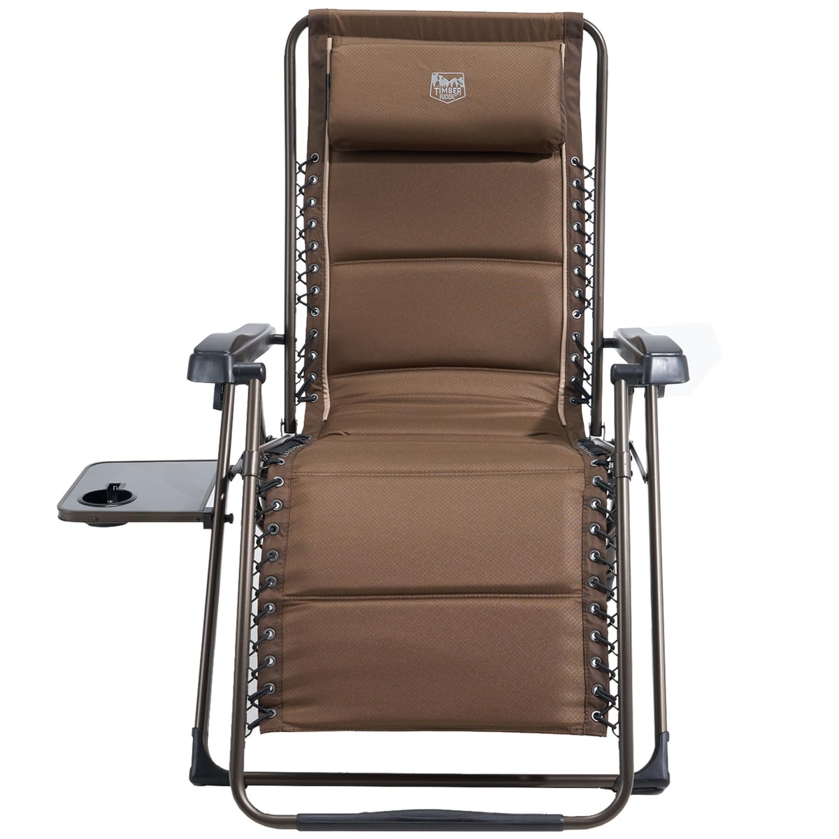 Brown Zero Gravity Folding Recliner Chair with Cup Holder F96020