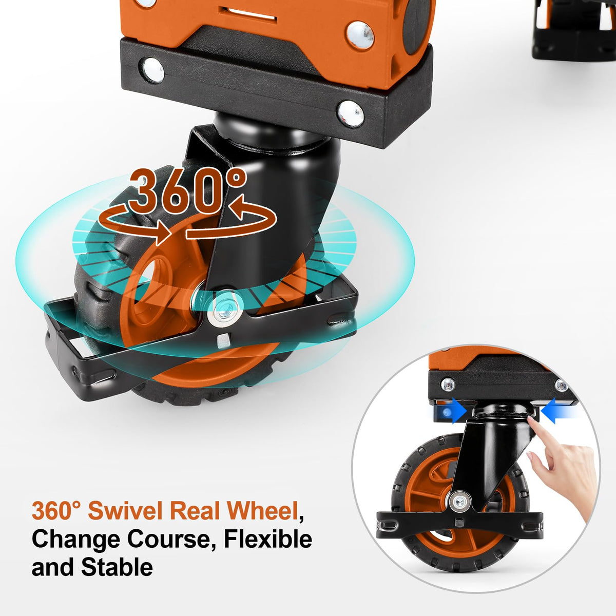Folding Hand Truck Dolly, 330lb 4 to 2 Wheel Moving Cart, Orange U9570