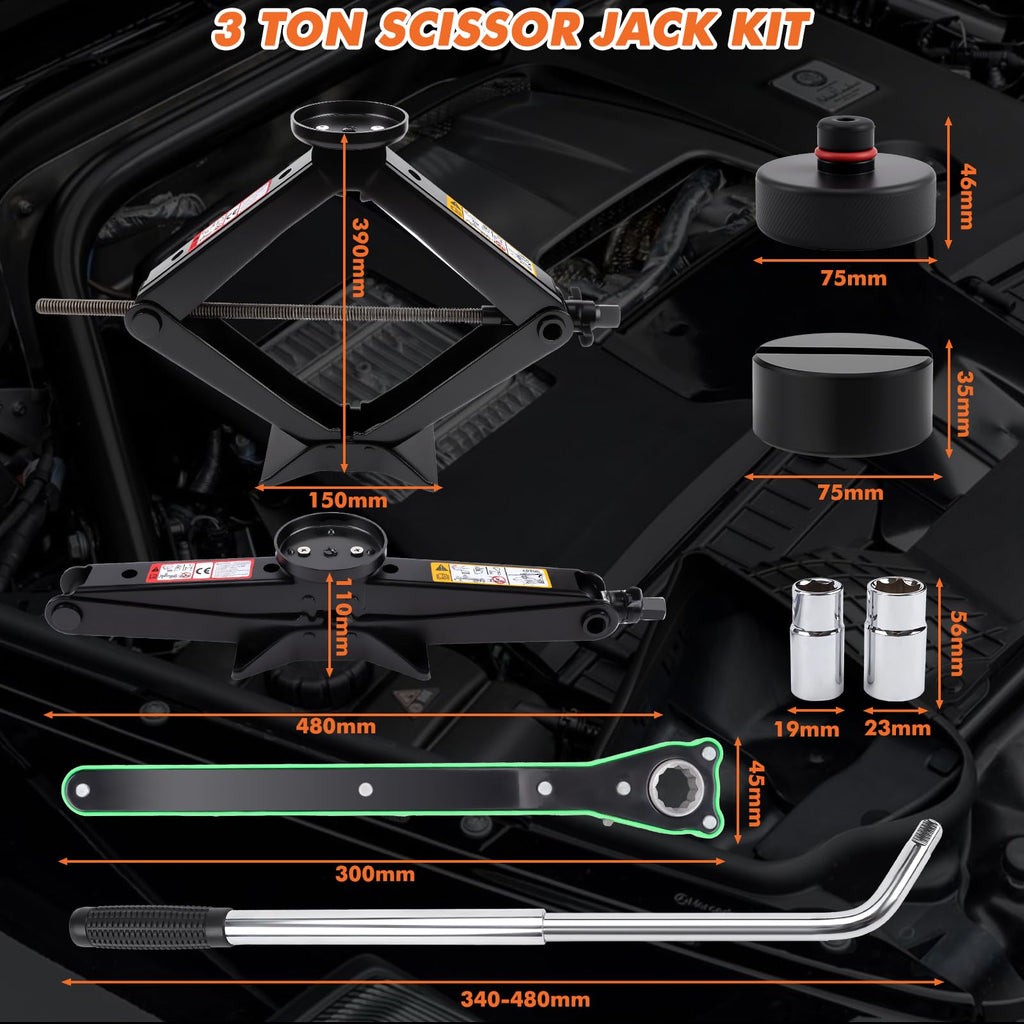3 Ton Portable Scissor Jack Kit U88134