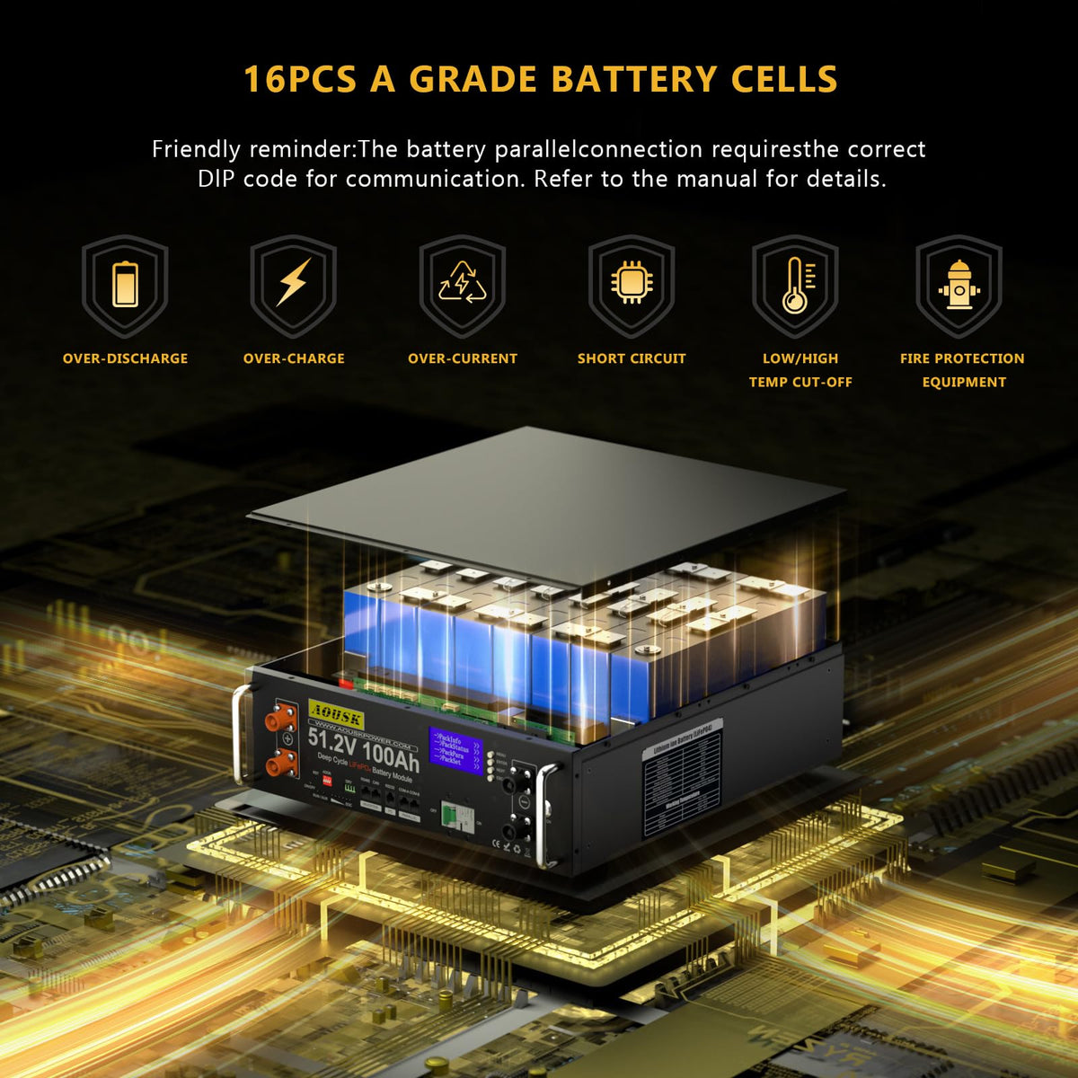 48V 100Ah Lithium LiFePO4 Solar Battery with 100A BMS Z8415