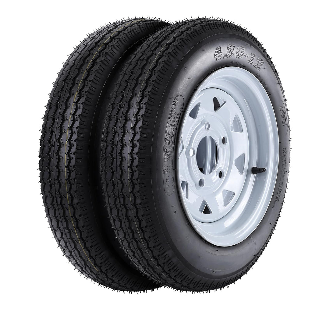 2 Pack 4.80x12 Trailer Tires with 12'' Rims U42891