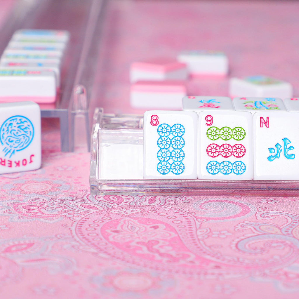 Clear Mahjong Racks with Pushers, 4 Piece Set C890381