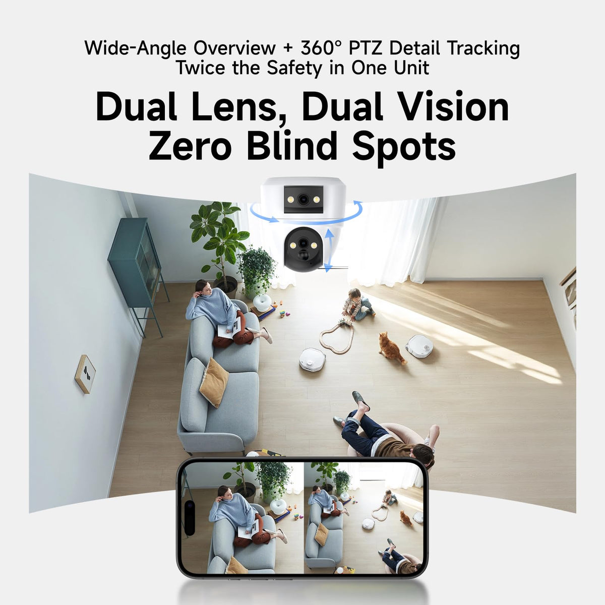 2K Dual Lens Indoor Security Camera U68175