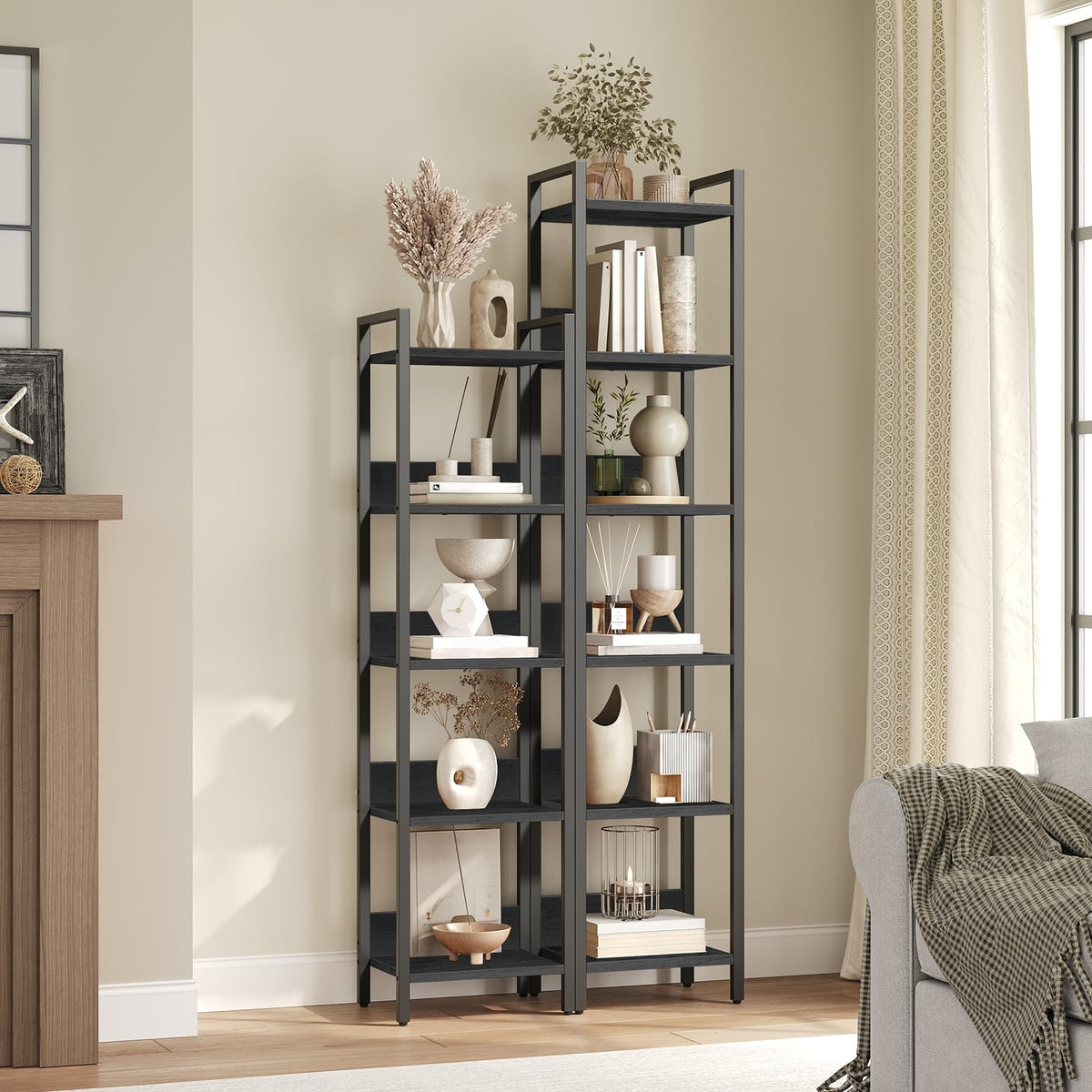 5-Tier Black Bookshelf K672318