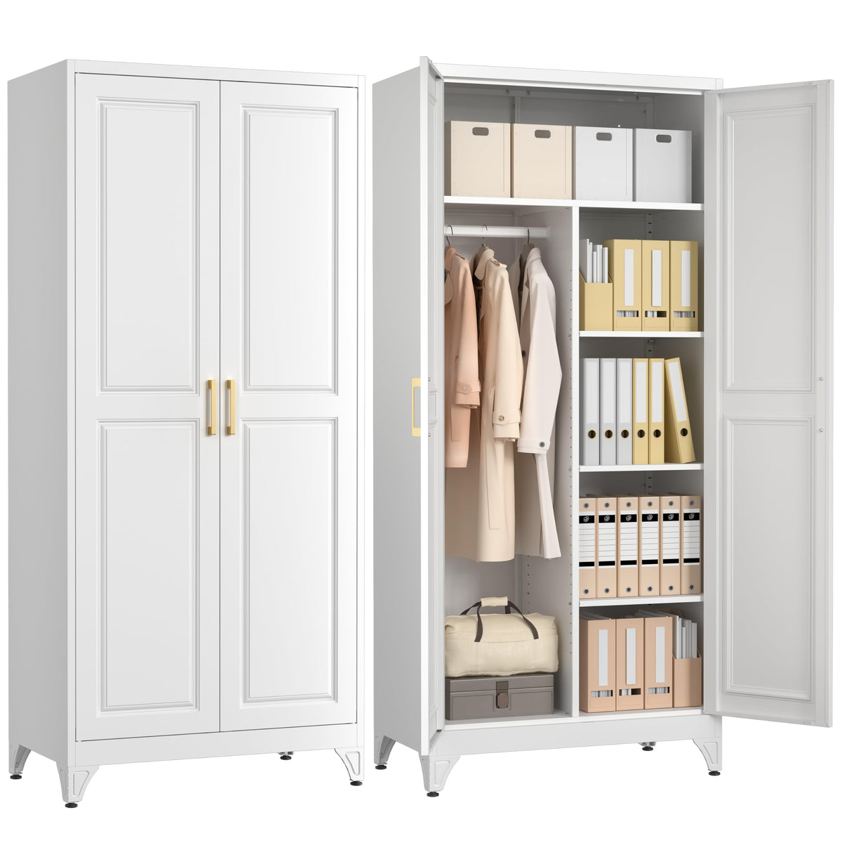 Metal Armoire Wardrobe Closet with 2 Doors Z275