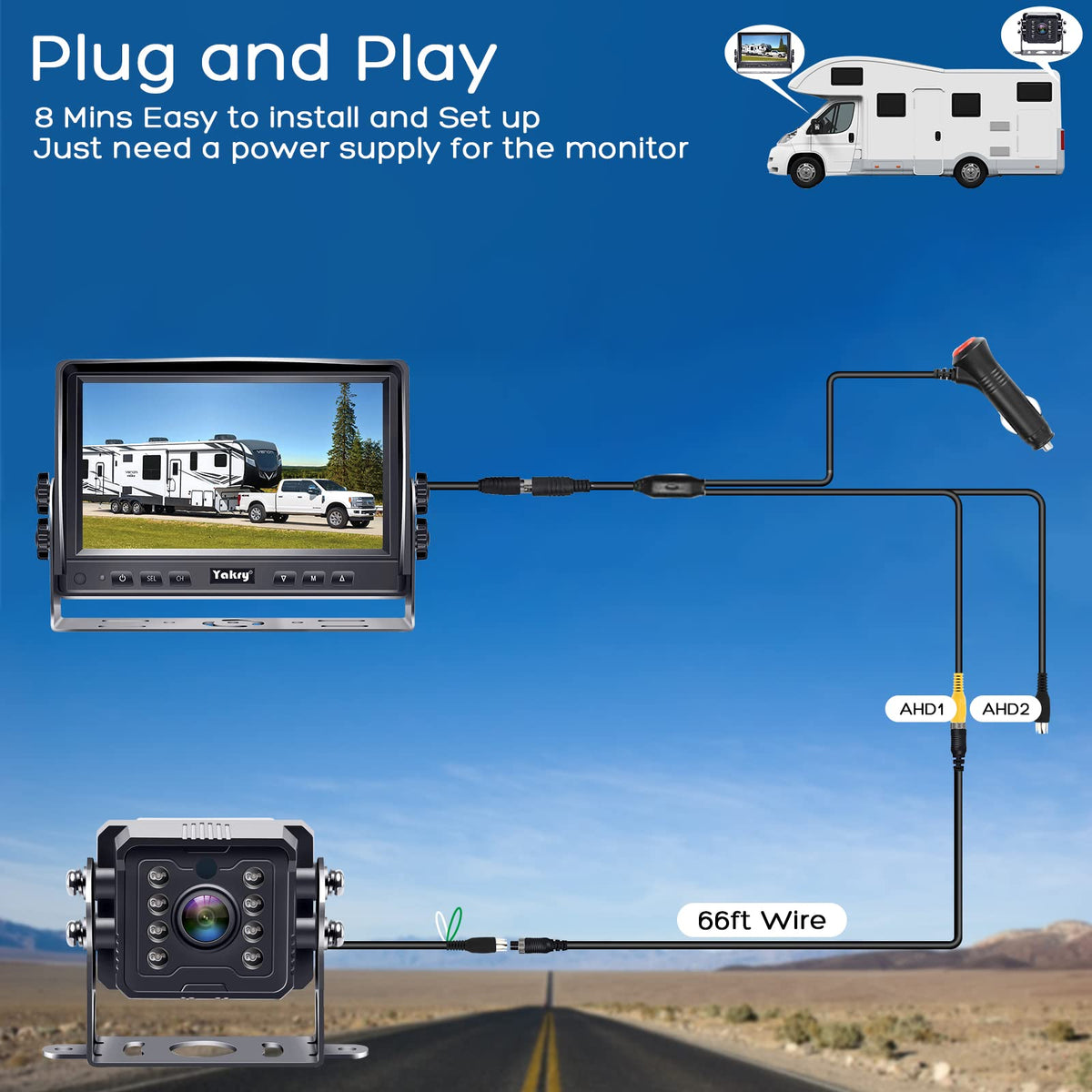 7" HD 1080P RV Backup Camera E32869